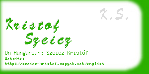 kristof szeicz business card